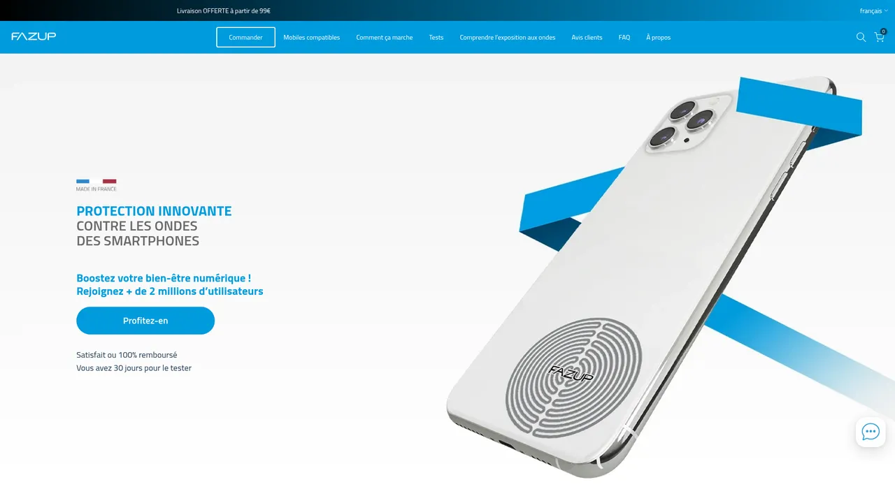 Screenshot de FAZUP.io