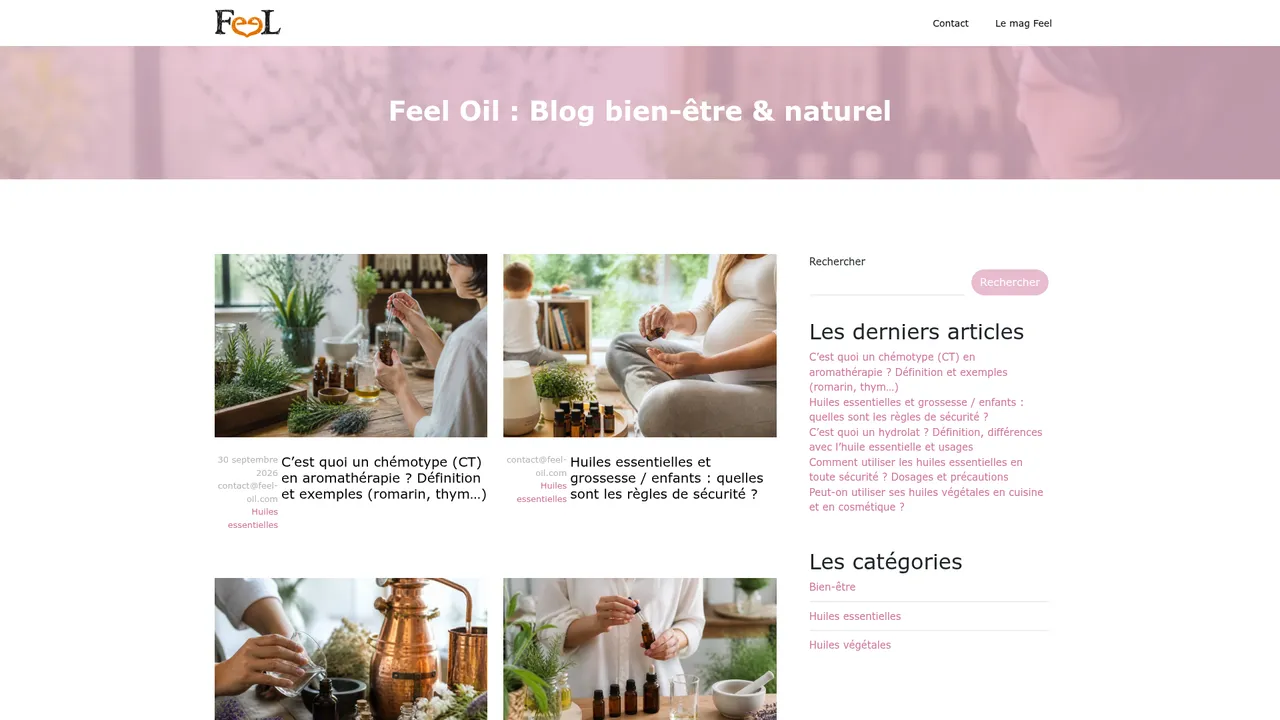 Aperçu du site Feel Oil
