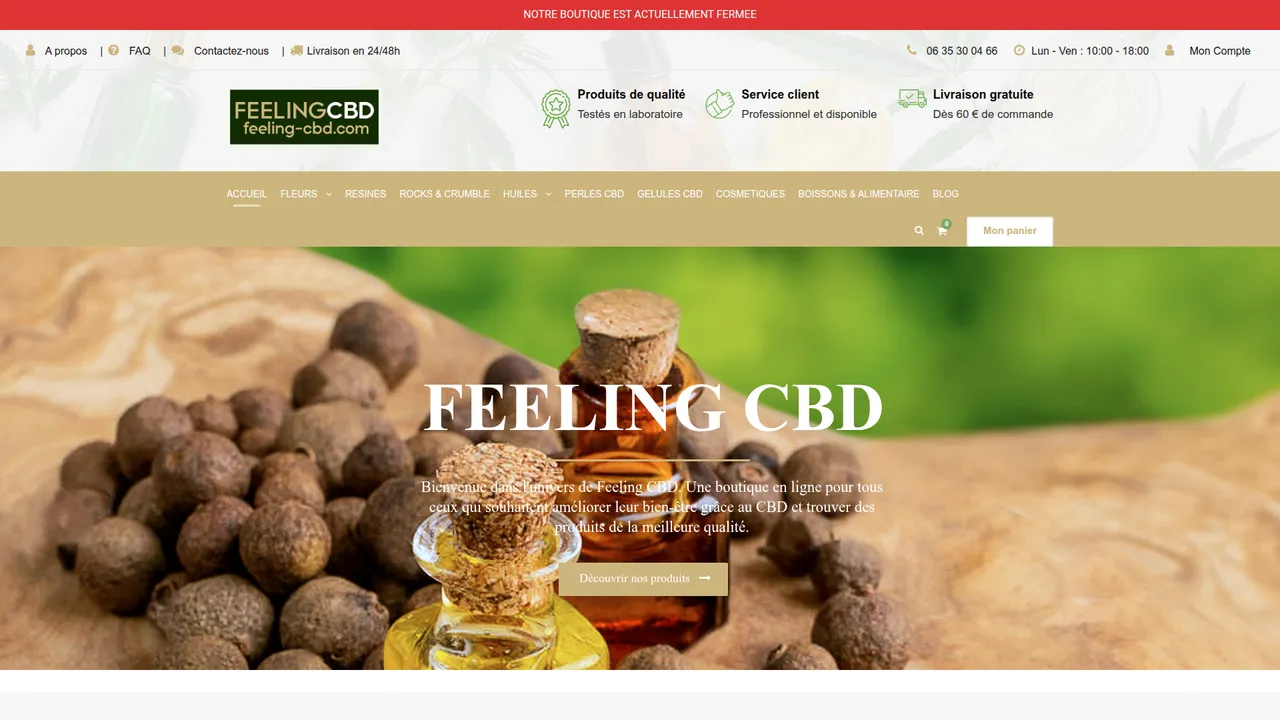 Aperçu du site Feeling CBD