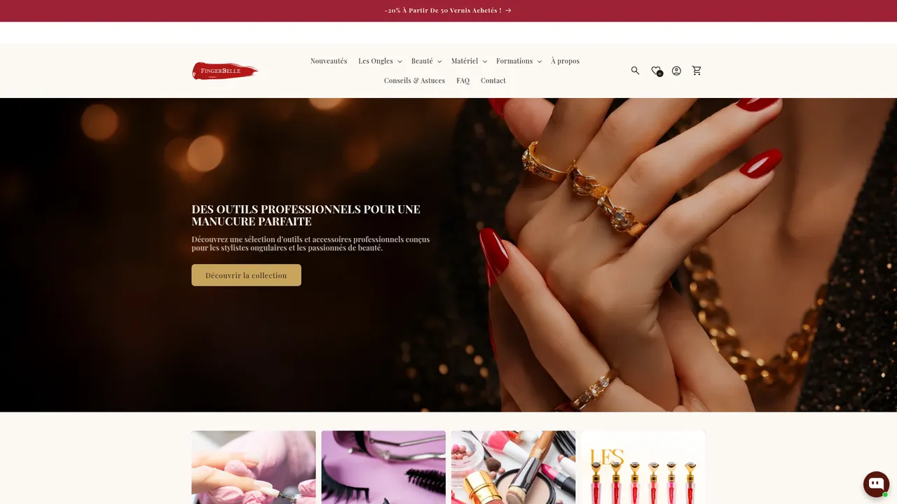 Aperçu du site Fingerbelle