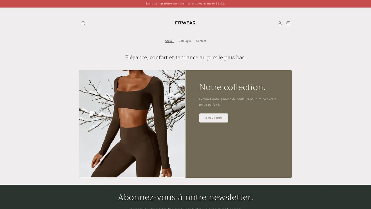Aperçu du site FitWear
