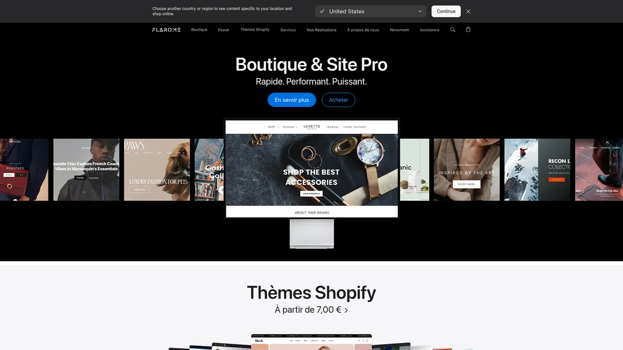Screenshot de flarome.com