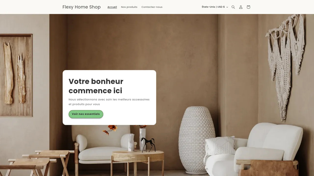 Aperçu du site Flexy Home Shop
