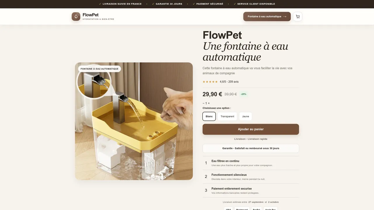 Screenshot de flowpet.fr