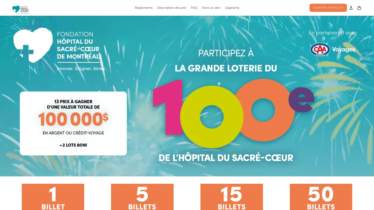 Screenshot de Fondation de l’Hôpital du Sacré-Cœur de Montréal