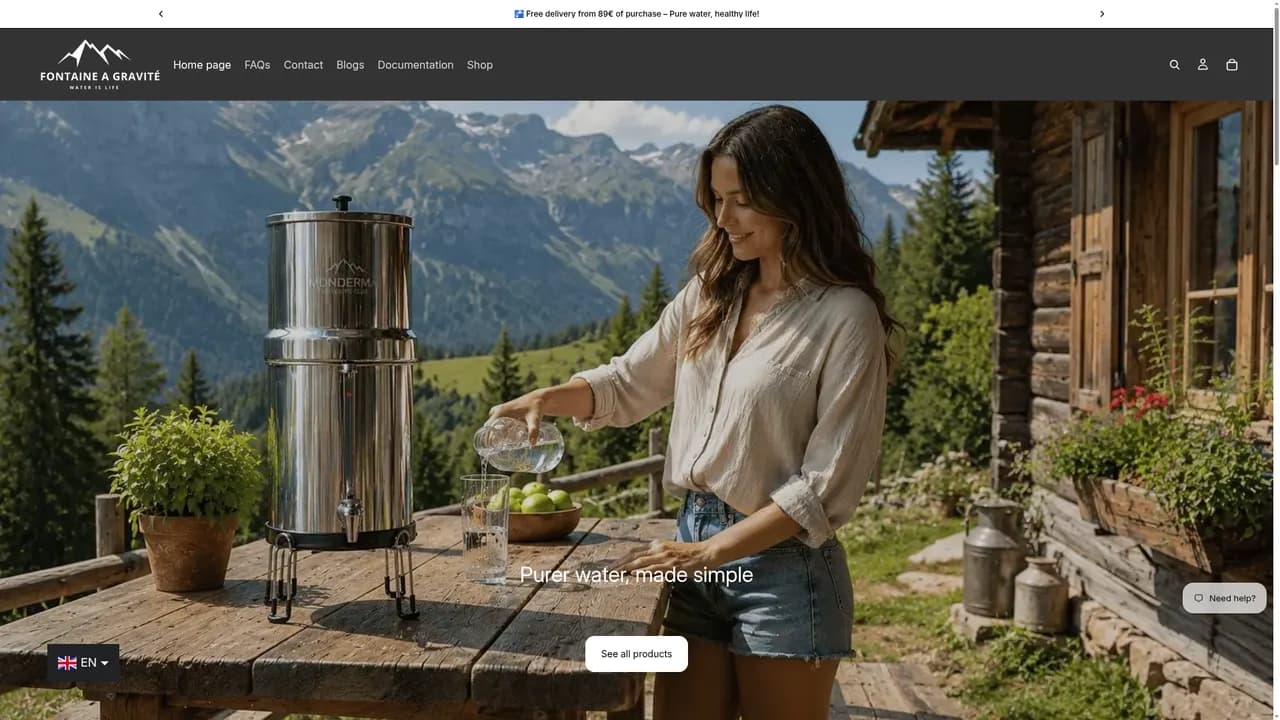 Screenshot de fontaine a gravite