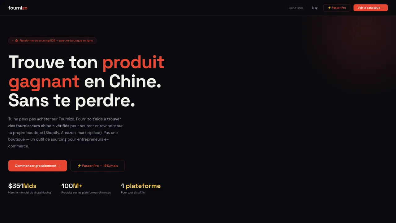 Aperçu du site Fournizo