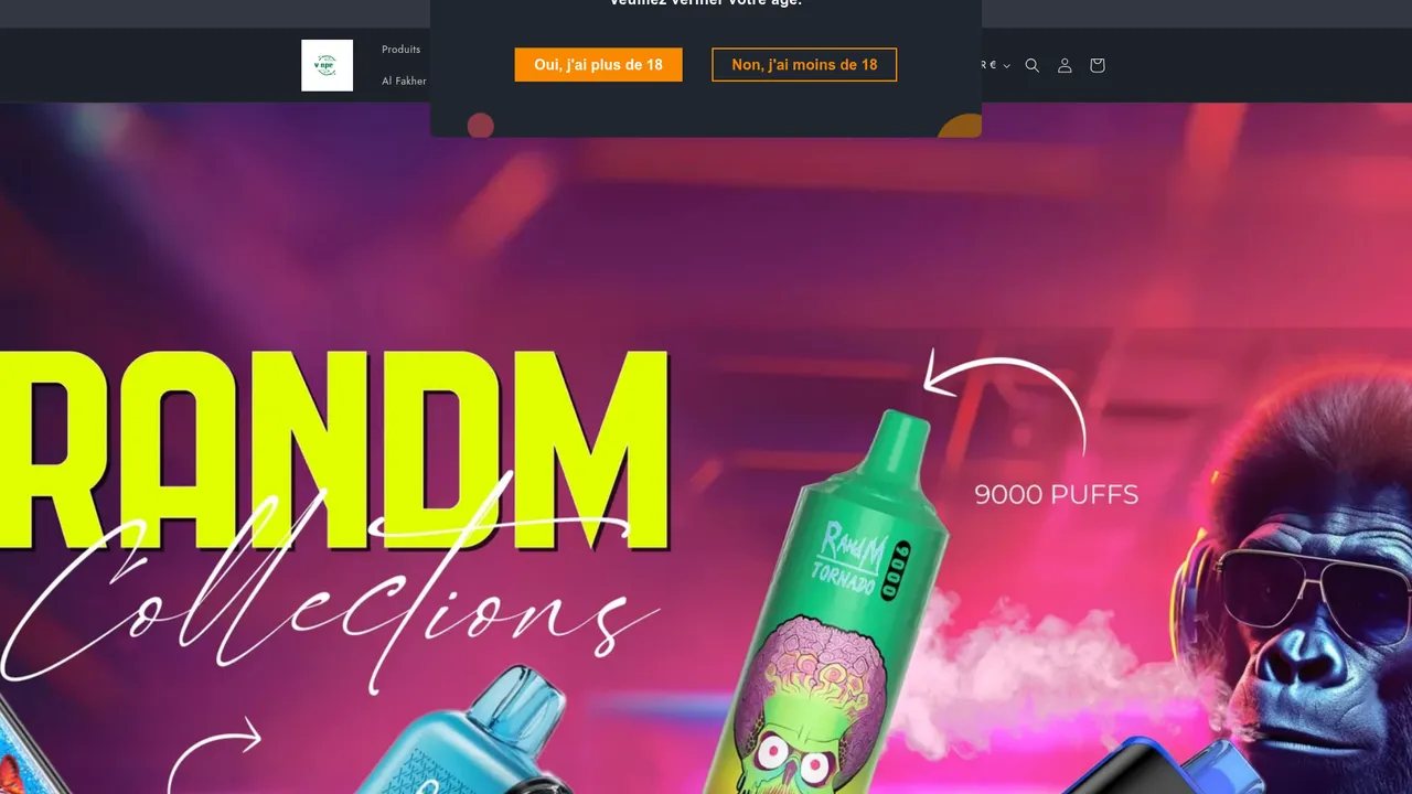 Aperçu du site Français cigarette électronique jetable Vape Shop