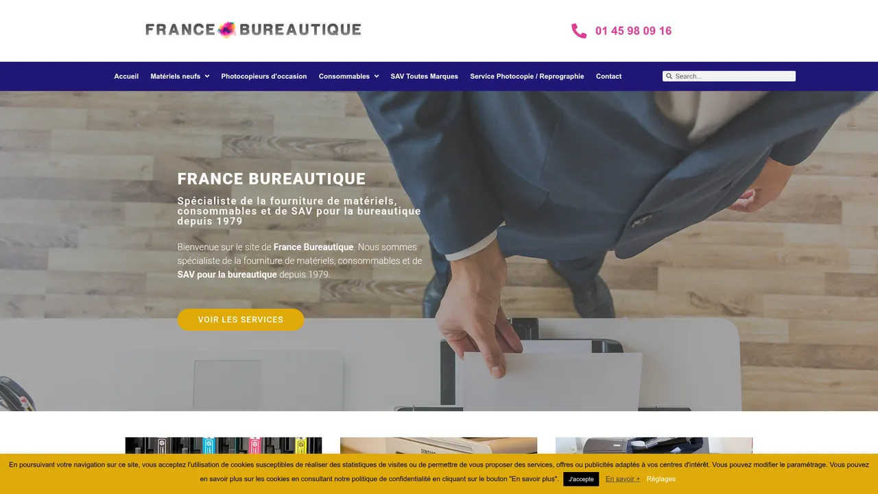 Screenshot de France Bureautique : photocopieur d'occasion