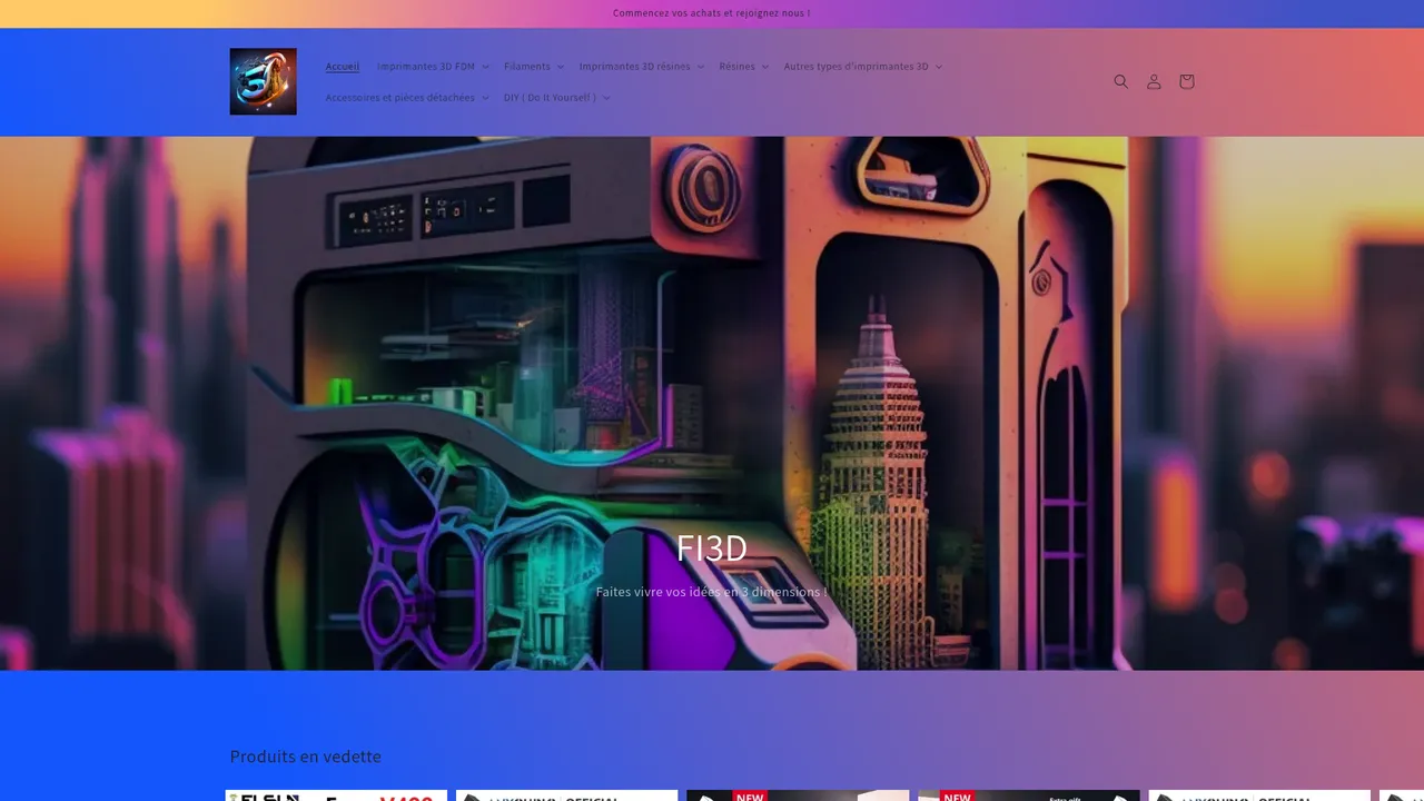 Screenshot de franceimprimante3d.com