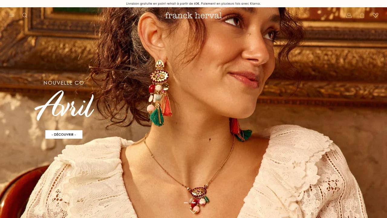 Aperçu du site Franck Herval : créateur de bijoux