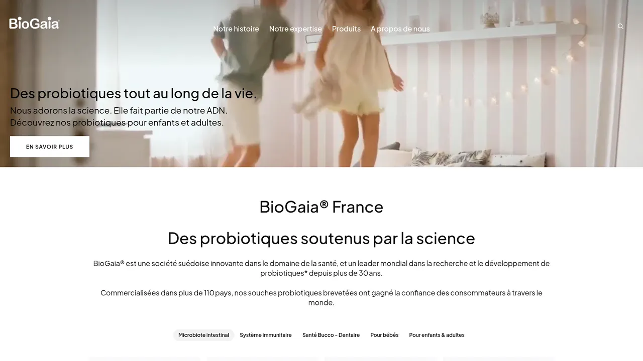 Aperçu du site fr.biogaia.com