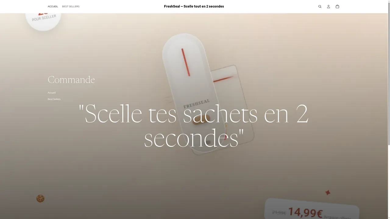 Aperçu du site FreshSeal — Scelle tout en 2 secondes