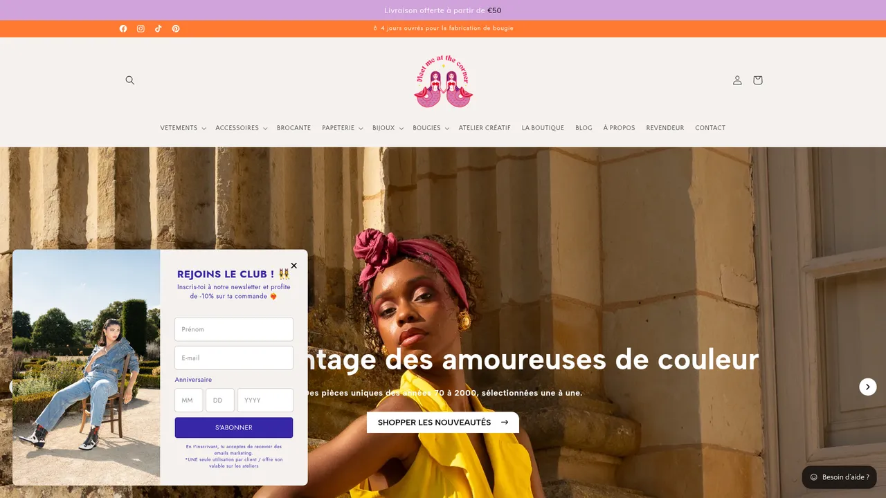Aperçu du site Friperie en ligne pas cher