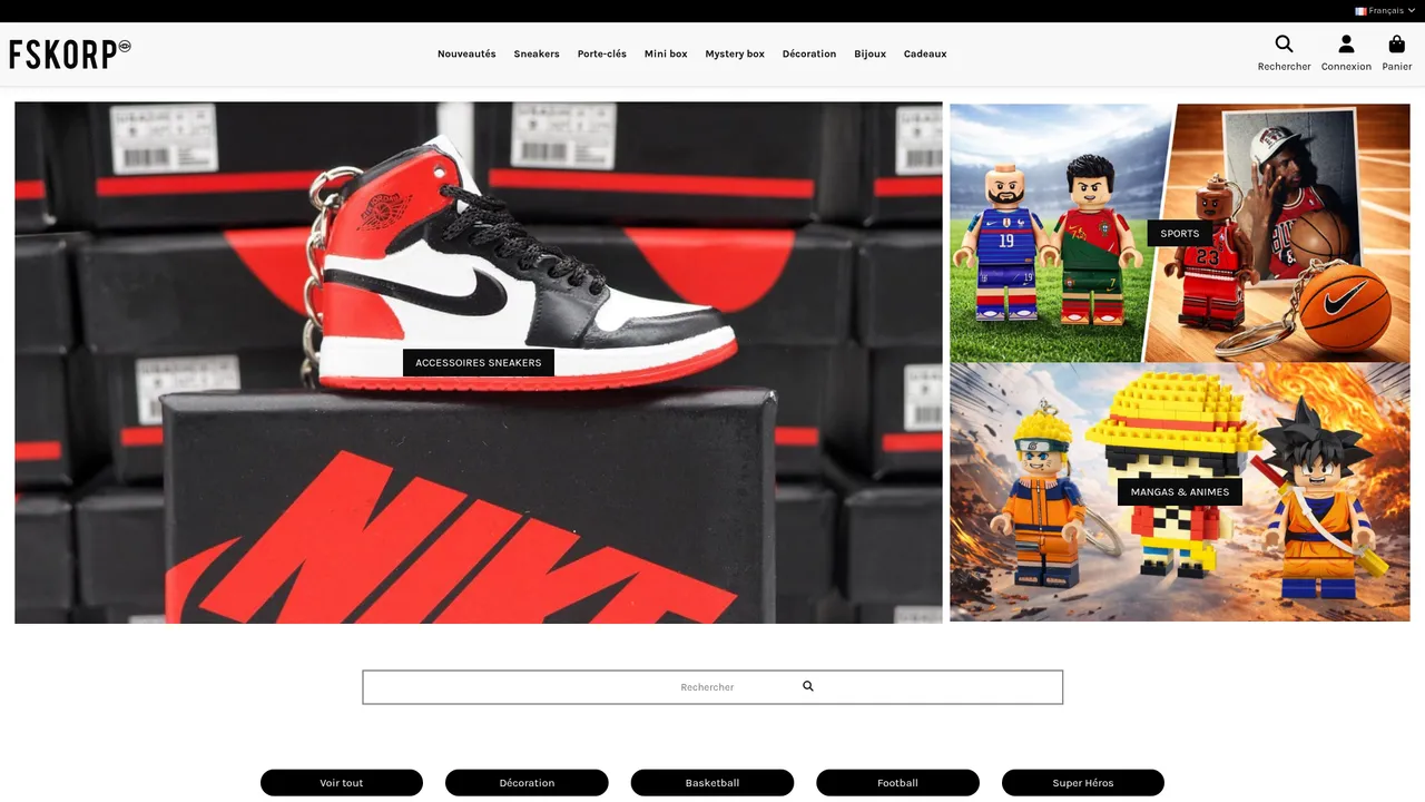 Aperçu du site Fskorp : vêtements et accessoires streetwear
