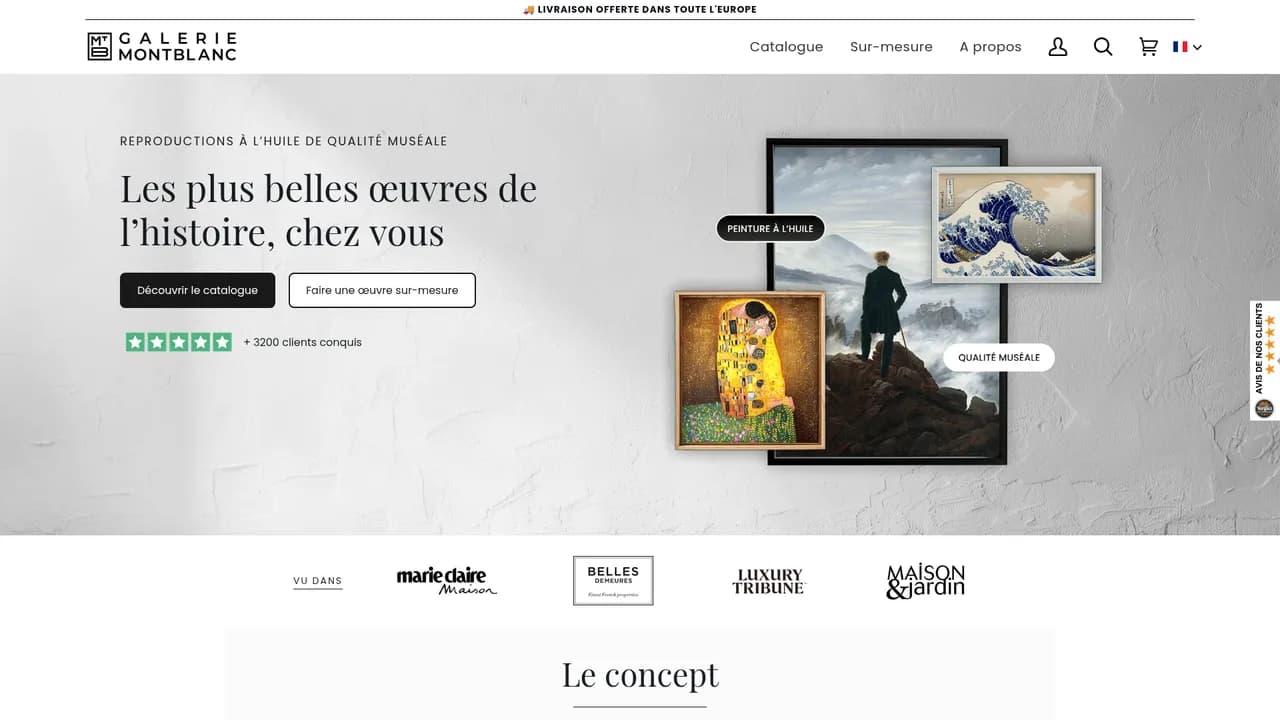 Aperçu du site Galerie Mont-Blanc