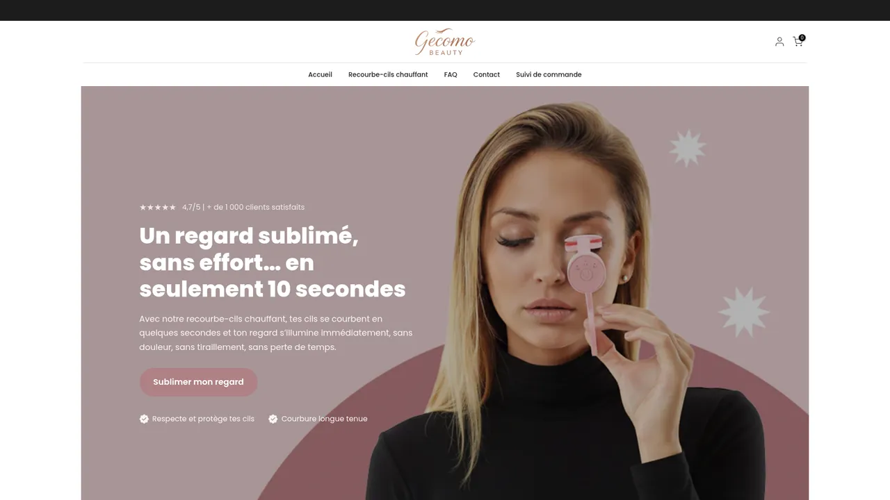 Screenshot de gecomobeauty.com
