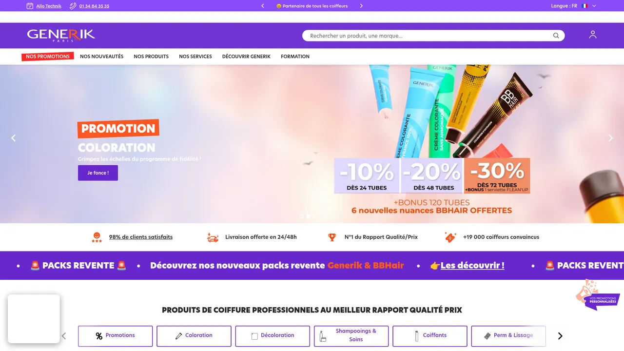 Screenshot de generik.fr