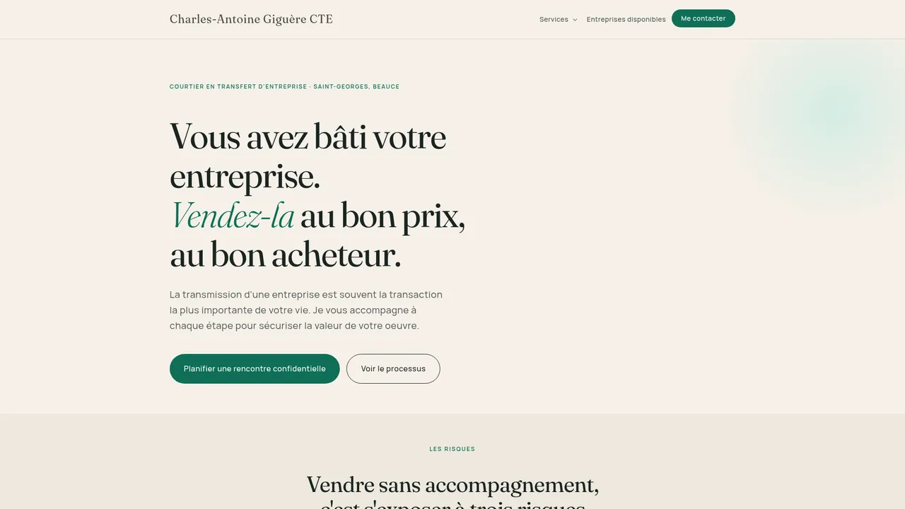 Screenshot de gigueretransfert.ca