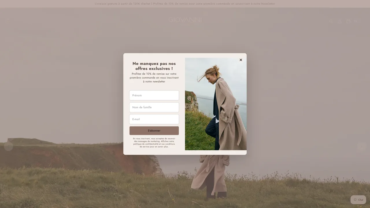Aperçu du site giovanniparis.fr