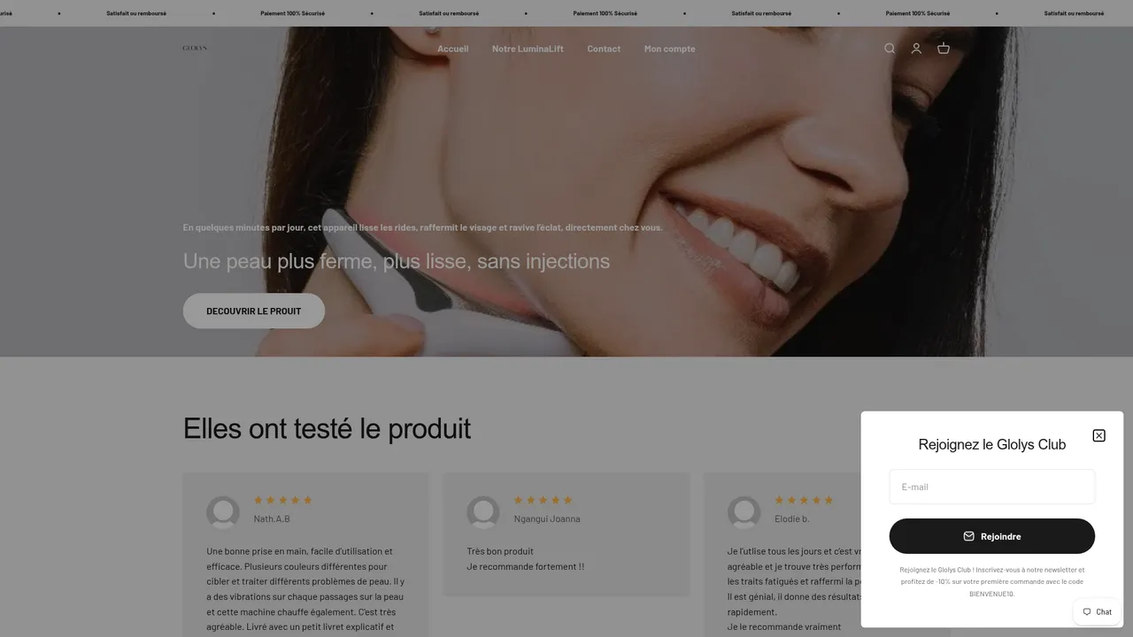 Screenshot de glolys.com
