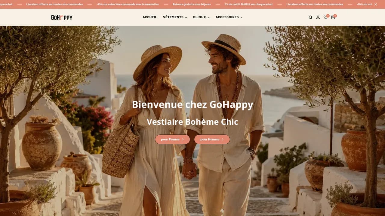 Aperçu du site GoHappy