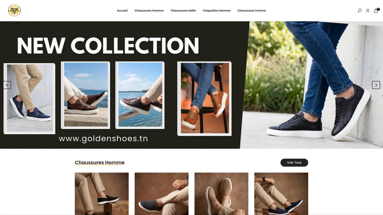 Screenshot de GoldenShoes.tn