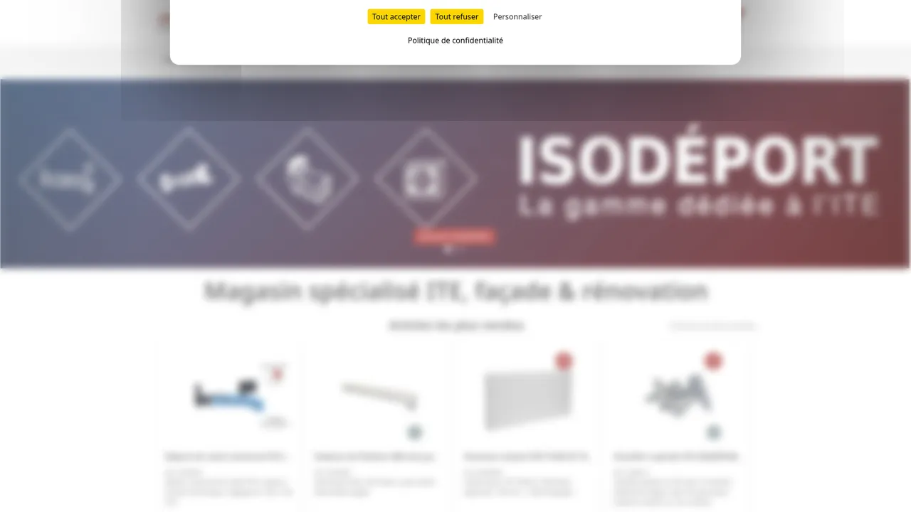 Aperçu du site Gond de volet pour ite - Isolation ite