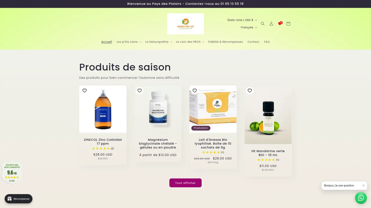Screenshot de goobio.fr