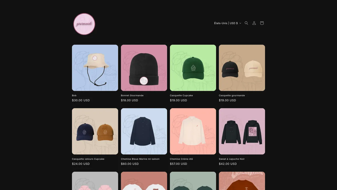 Screenshot de Gourmande Shop
