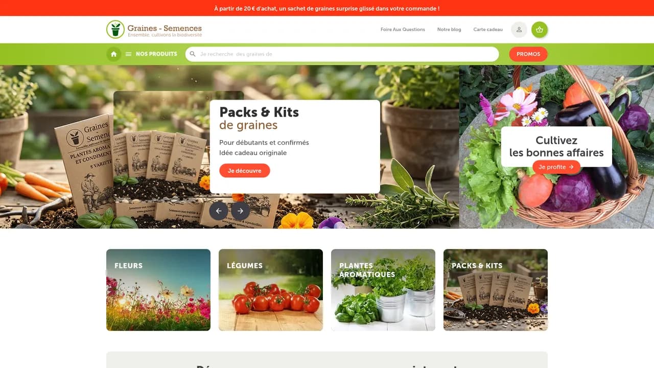 Screenshot de Graines-Semences pour jardins, potagers et terrasses