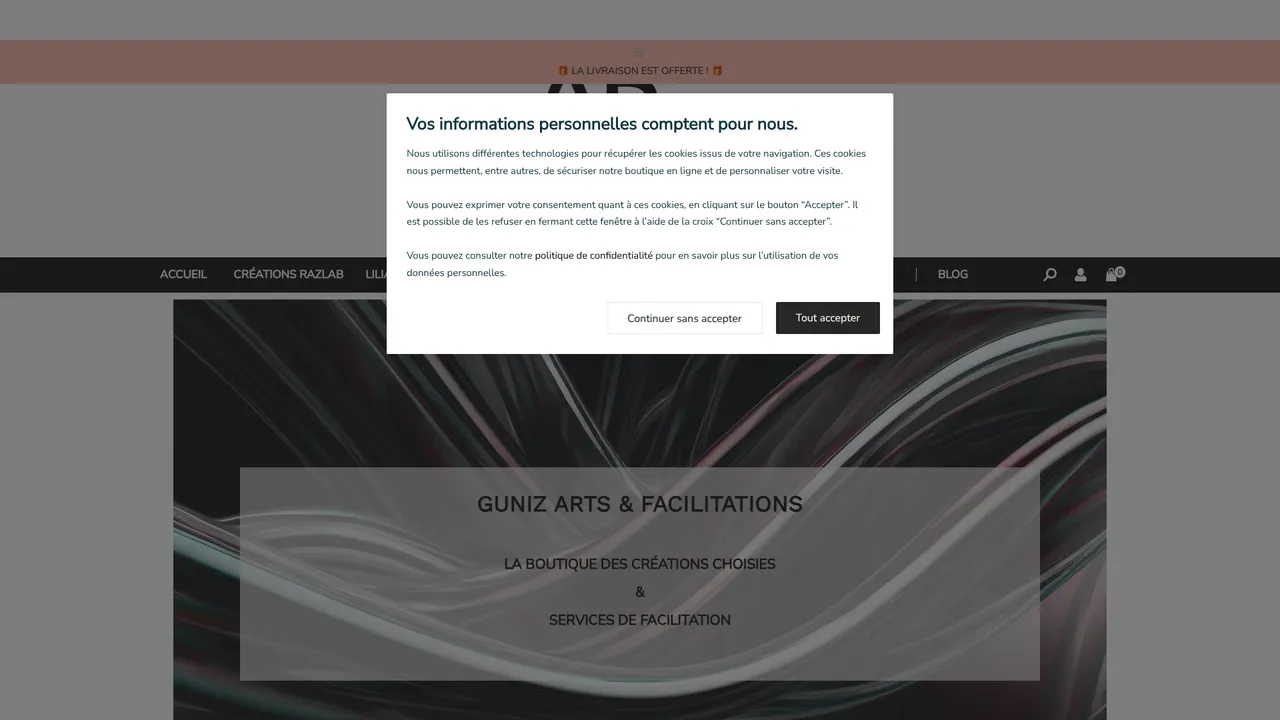 Aperçu du site Guniz Arts