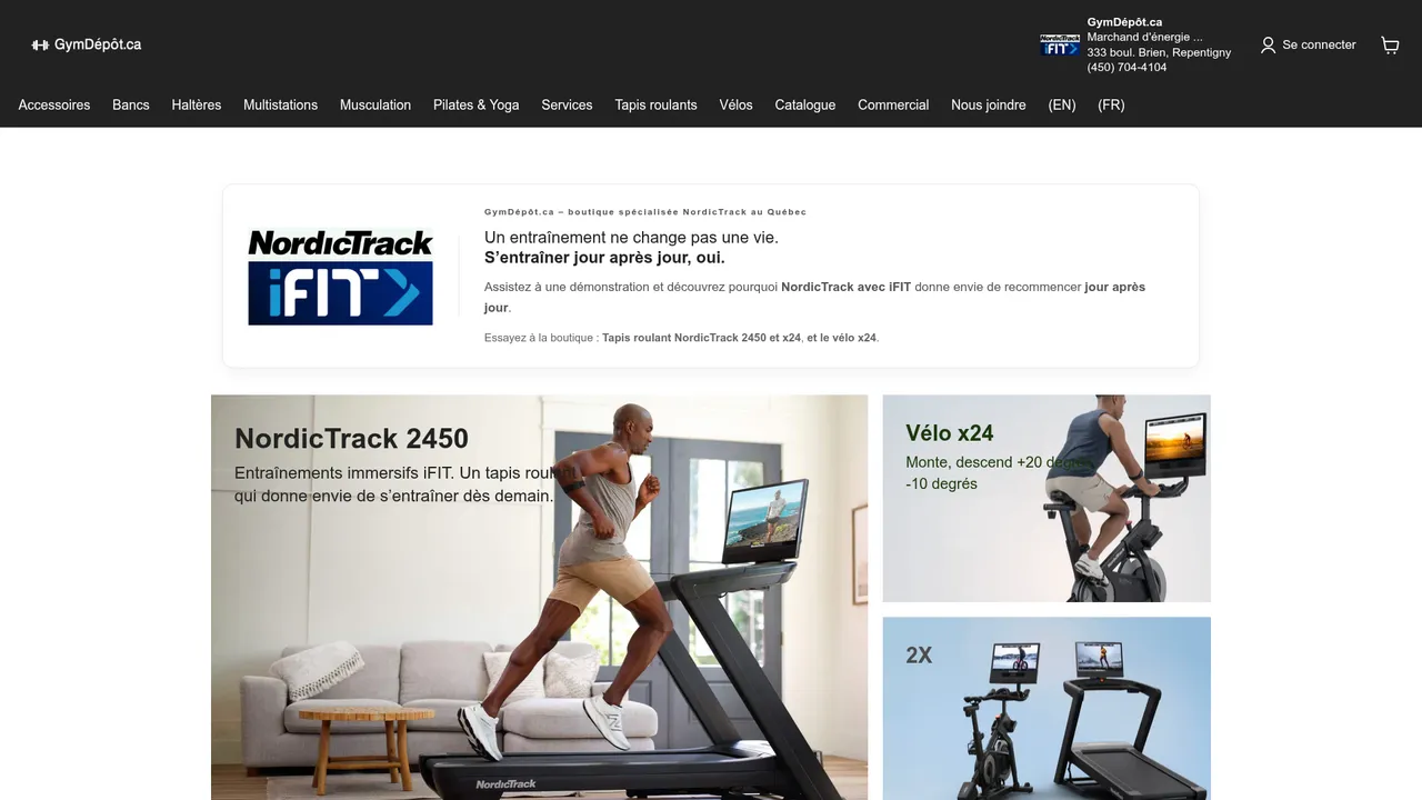 Screenshot de GymDepot.ca