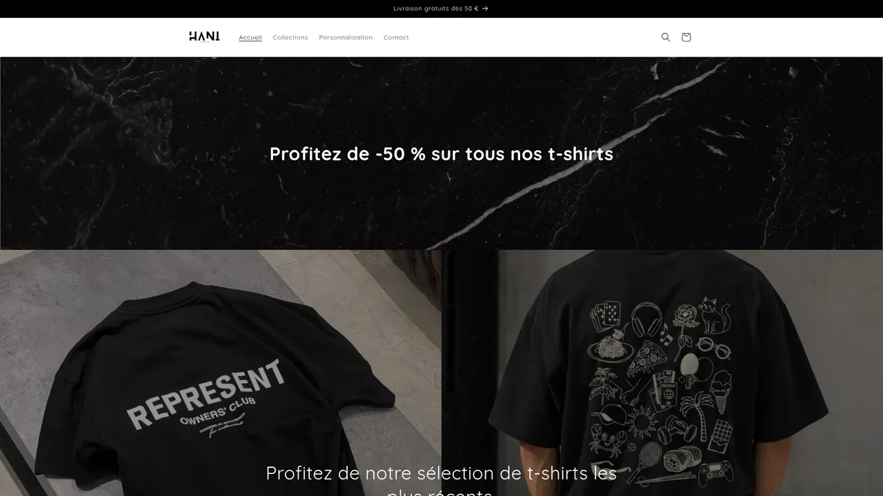 Aperçu du site H A N I | store