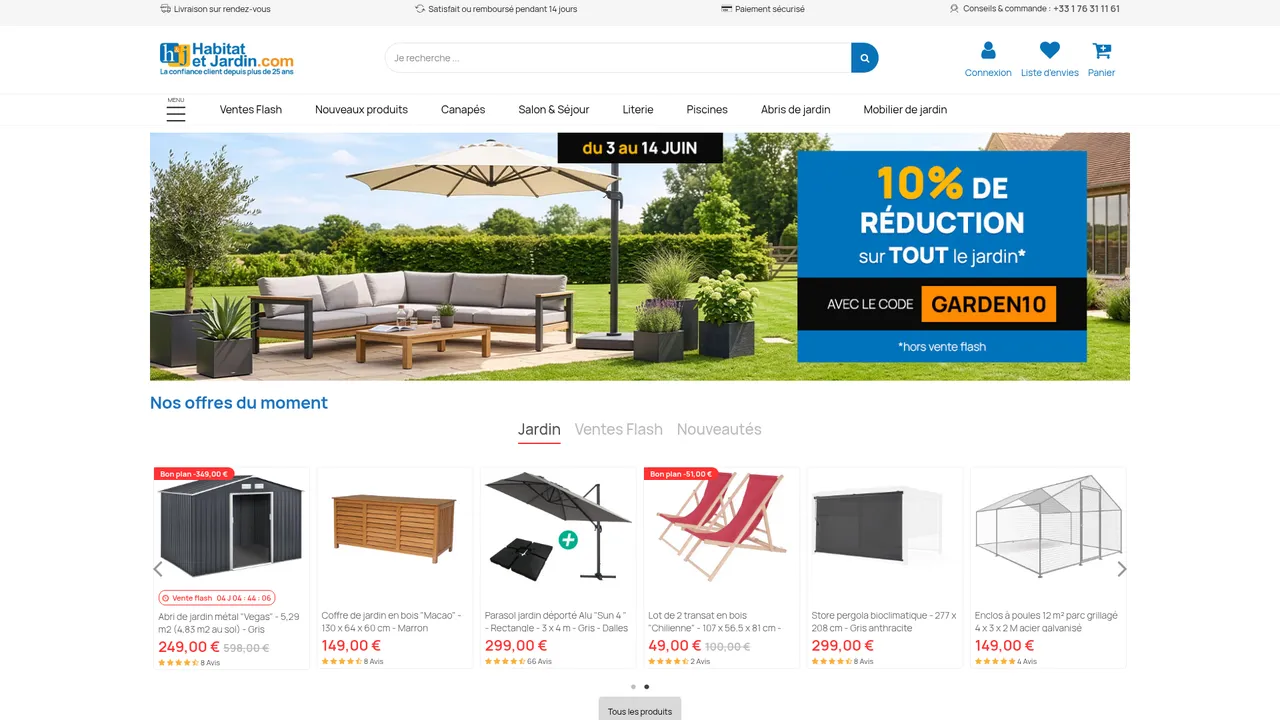 Aperçu du site Habitat et jardin.com