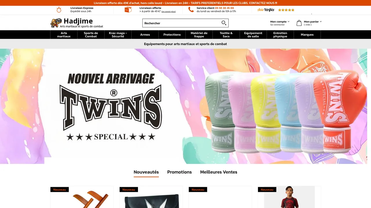 Aperçu du site Hadjimé boutique en ligne