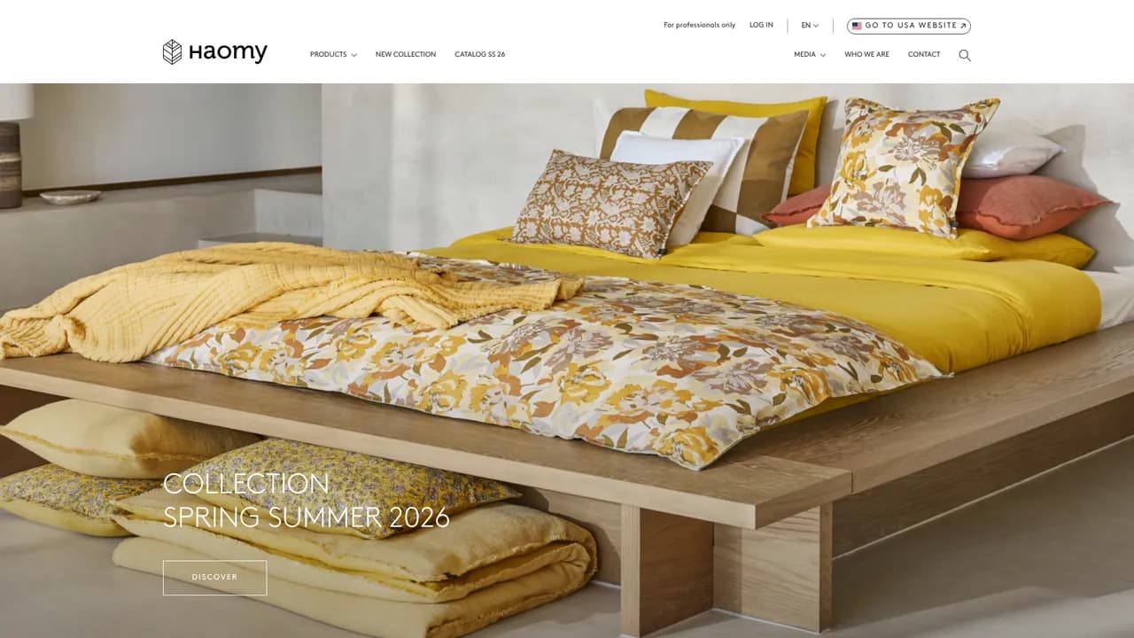 Aperçu du site Haomy textiles