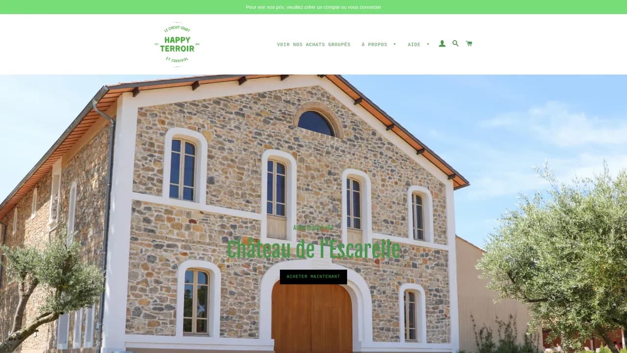 Aperçu du site Happy Terroir