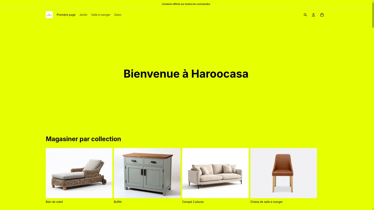 Aperçu du site Haroocasa — Le mobilier pensé pour un quotidien harmonieux