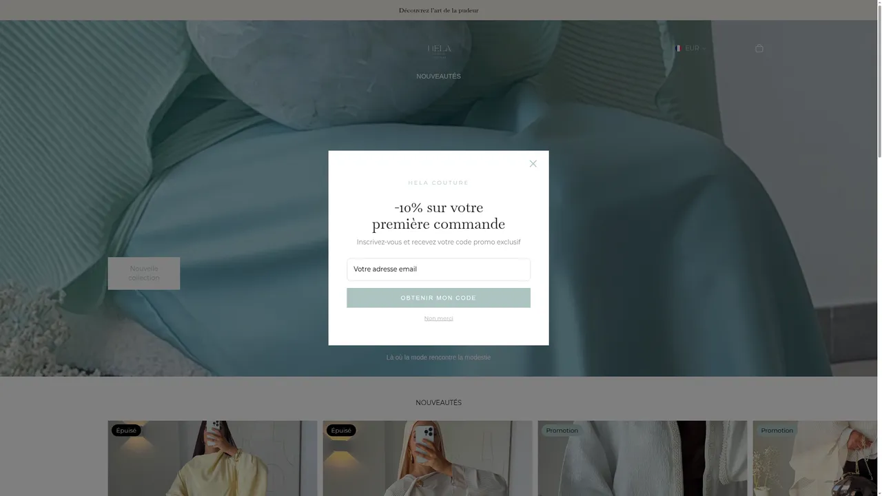 Screenshot de helacouture.fr