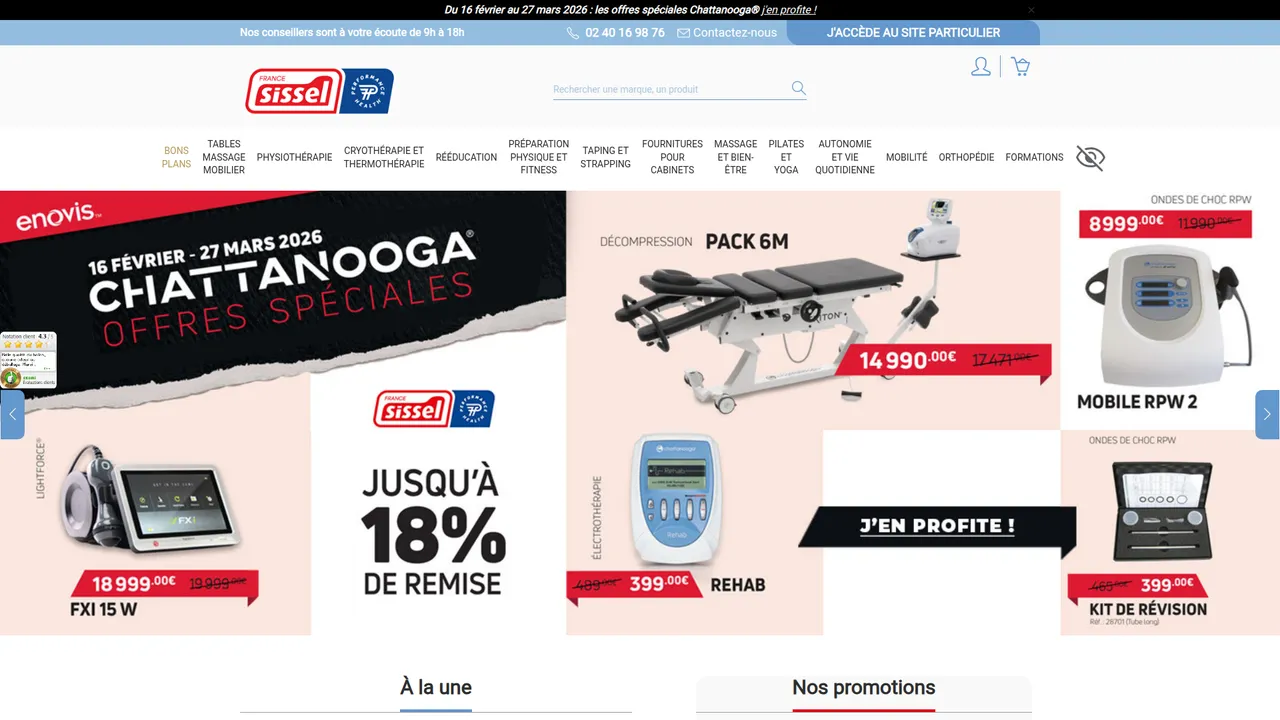 Aperçu du site Hélytis : matériel médico-chirurgical