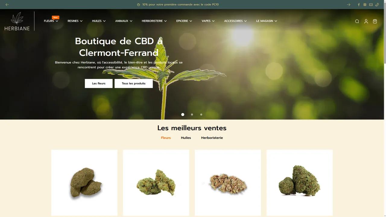 Aperçu du site Herbiane