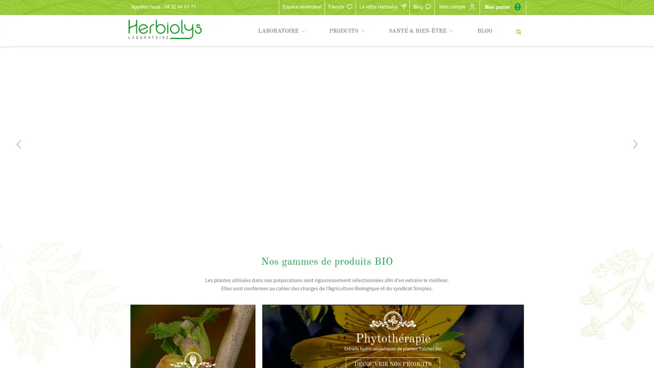 Screenshot de Herbiolys Laboratoire