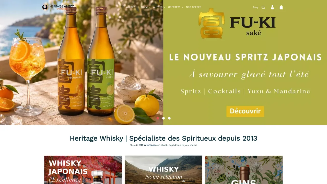 Aperçu du site Heritage Whisky