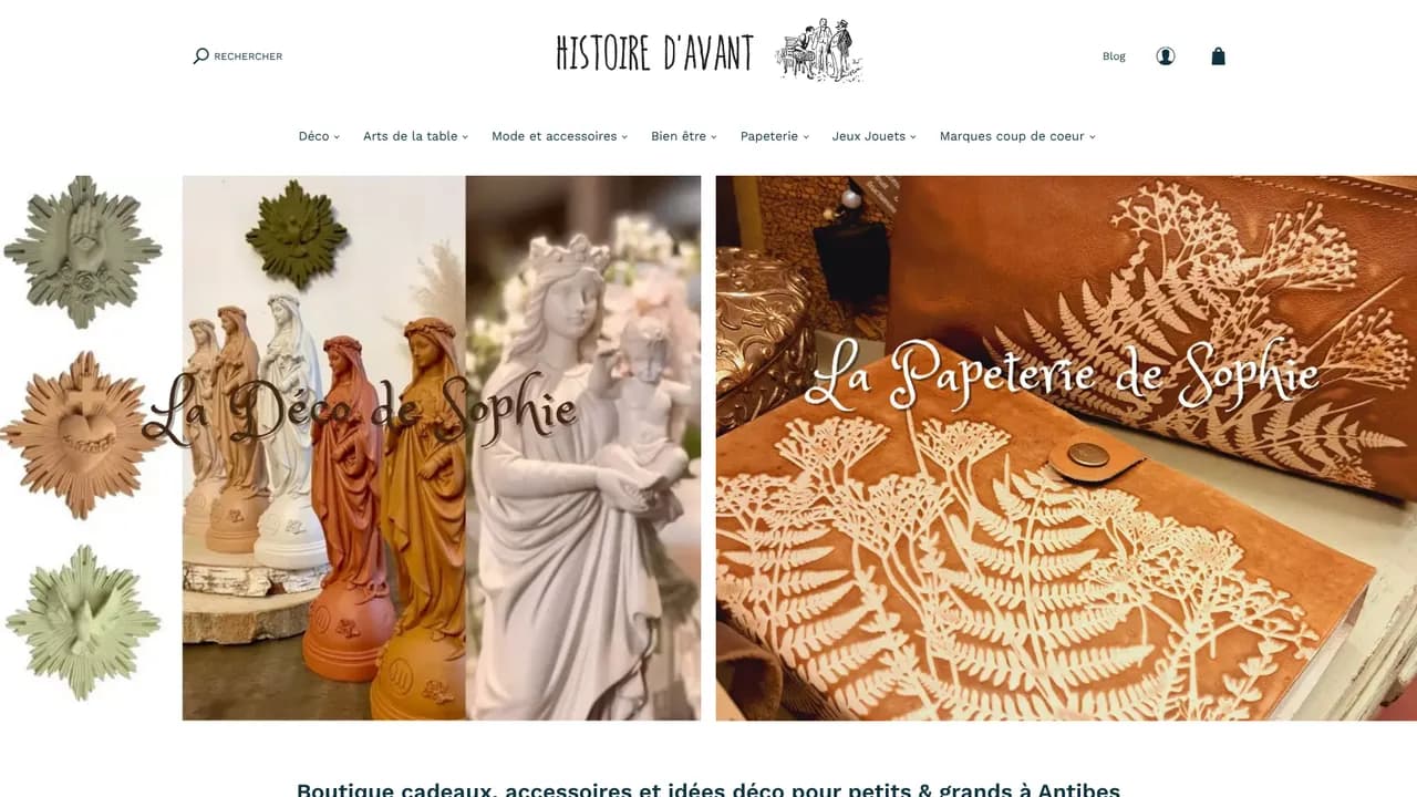 Aperçu du site HISTOIRE D'AVANT- Site d'objets de décoration et accessoires