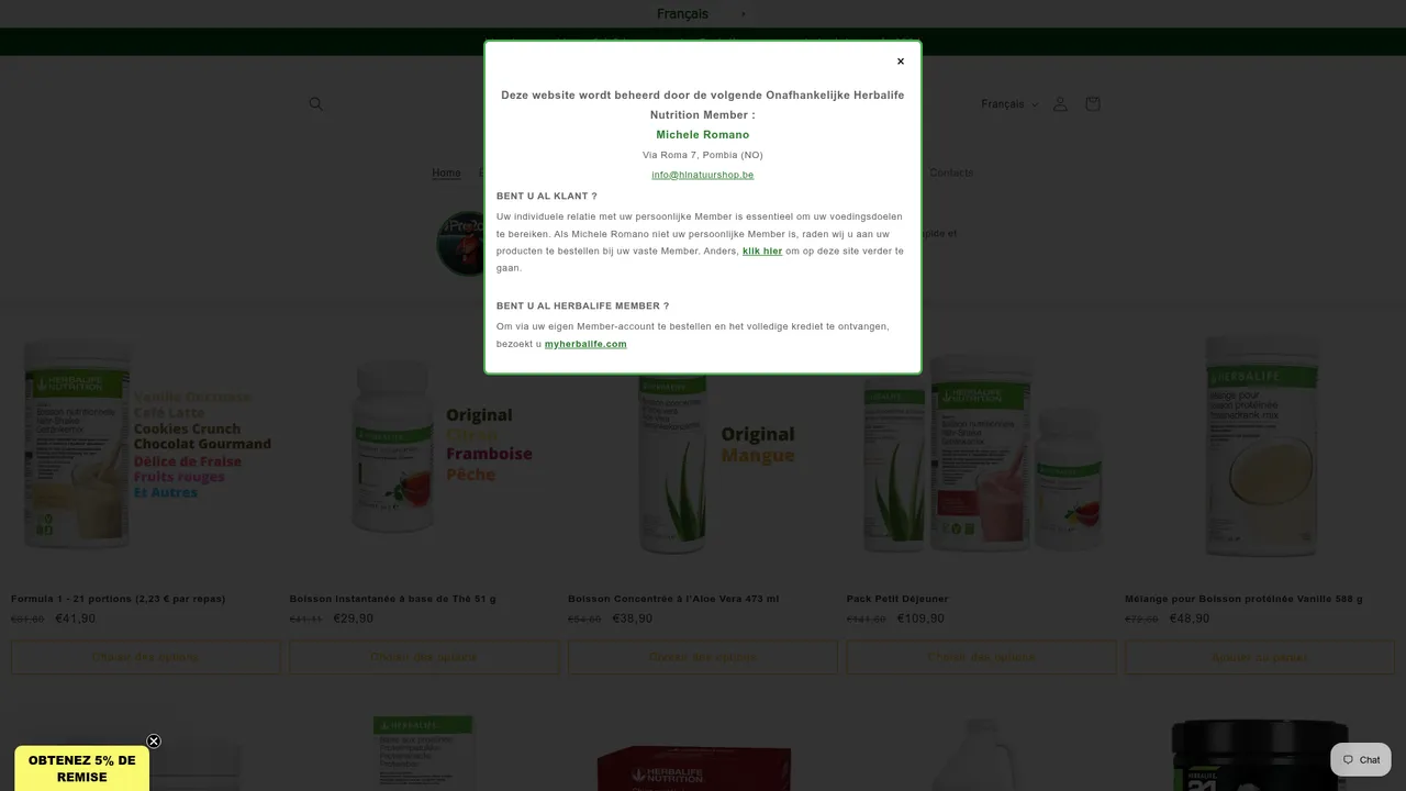 Screenshot de HL Natuur Shop BE