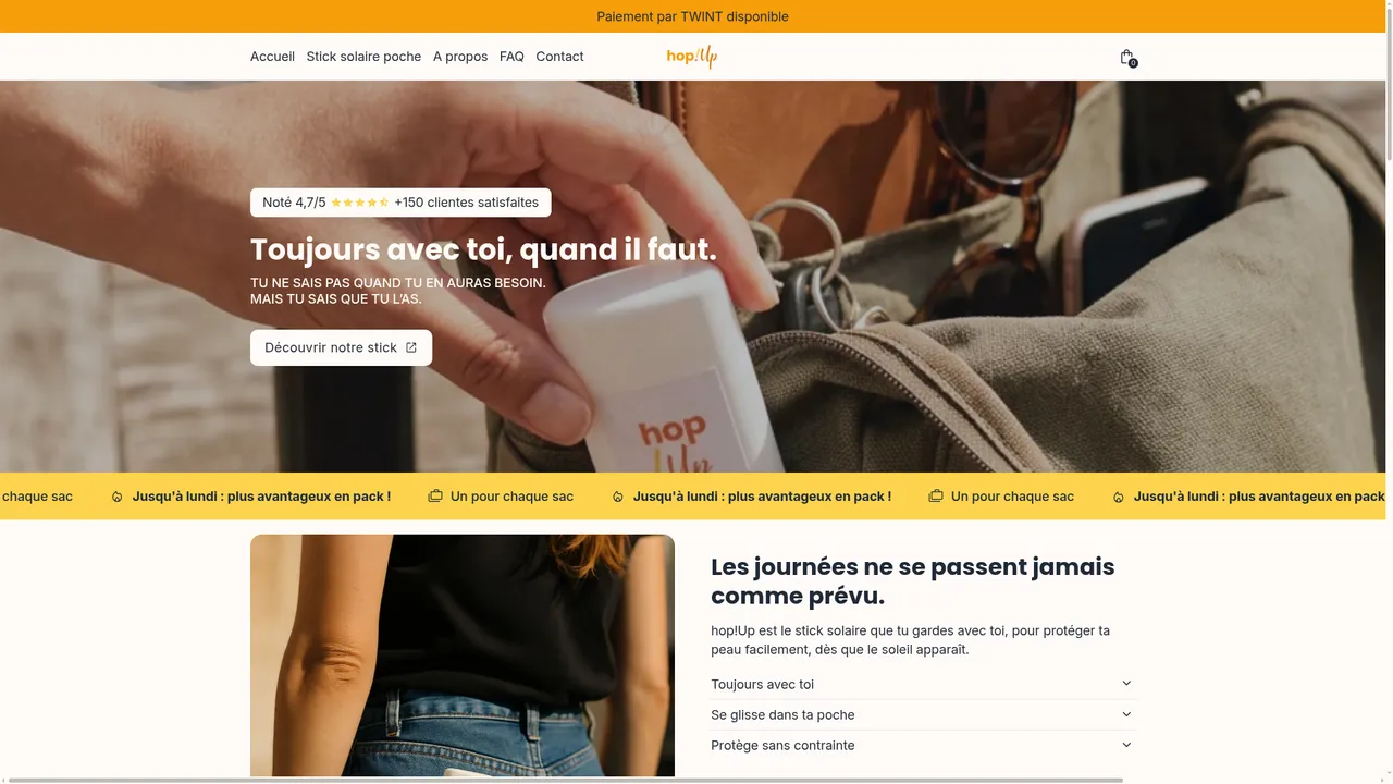 Aperçu du site hop!Up