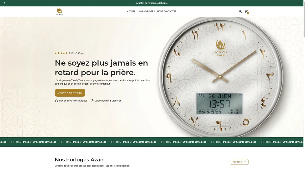 Aperçu du site horloge-tawqit.com