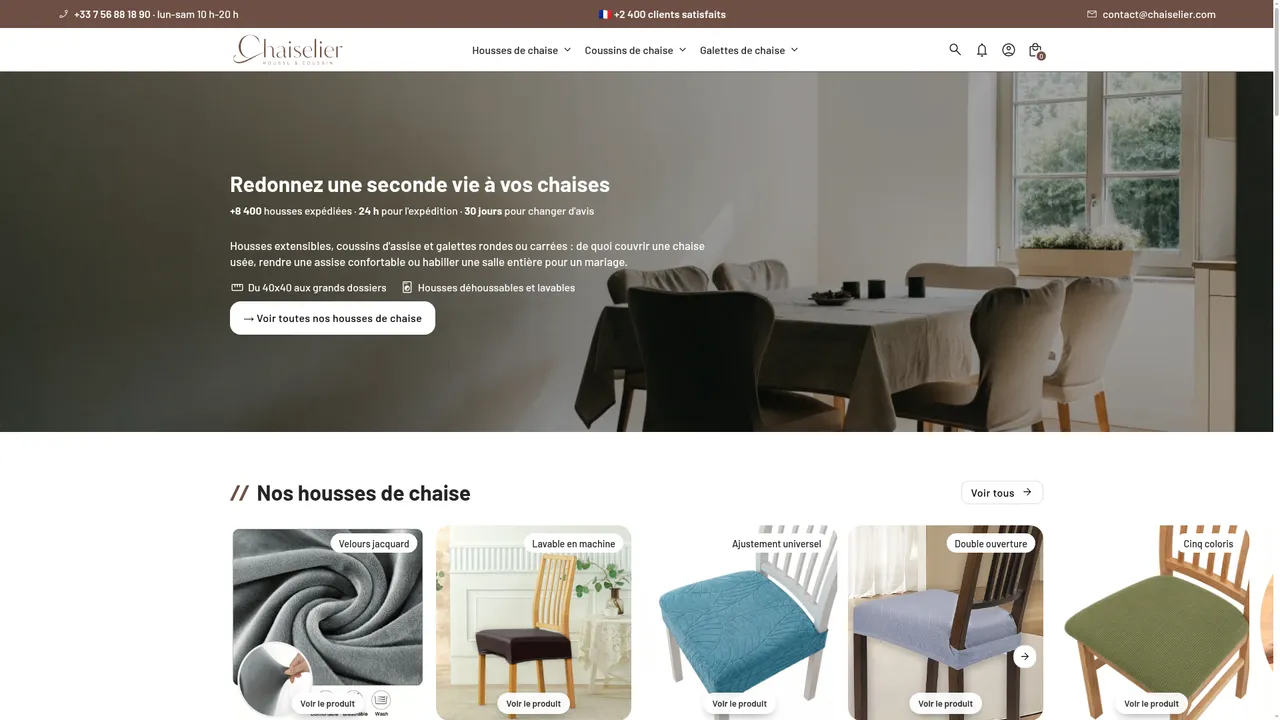 Screenshot de Housse Coussin Chaise