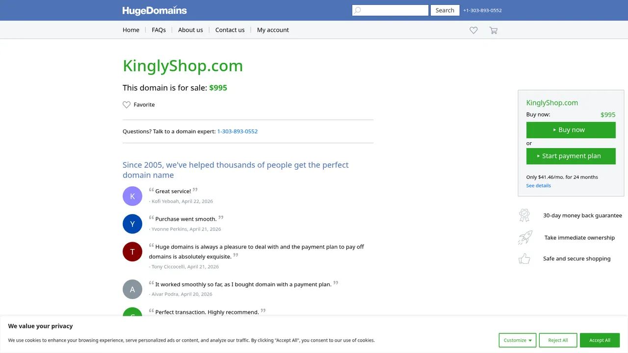 Aperçu du site kinglyshop boutique en ligne